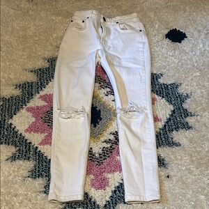 Women's White Distressed Jeans